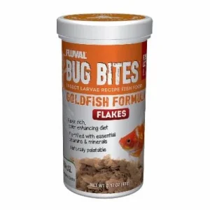 Fluval Bug Bites Insect Goldfish Flakes for Small-Medium Freshwater Fish Food