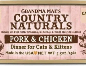 Grandma Mae's Country Naturals Cat Pate Grain-Free Pork Chicken - 5.5 Oz - Case of 24