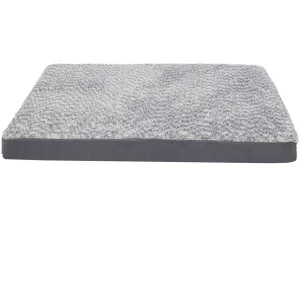 FurHaven Two-Tone Faux Fur & Suede Deluxe Pillow Pet Bed - Stone Gray (Large)