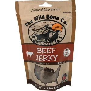 The Wild Bone Co. Beef Dog Jerky Treats - 2.75 oz Bag