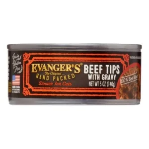 Evanger's Restricted Diet Low Phosphorus Boneless Beef for Cats Canned Cat Food - 5.5 oz Cans - Case of 24