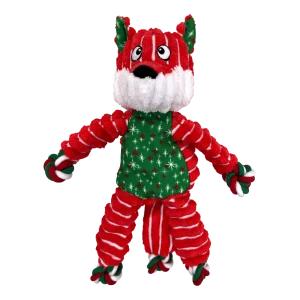 Kong Floppy Knots Fox Toy for Dogs (Red & Green)