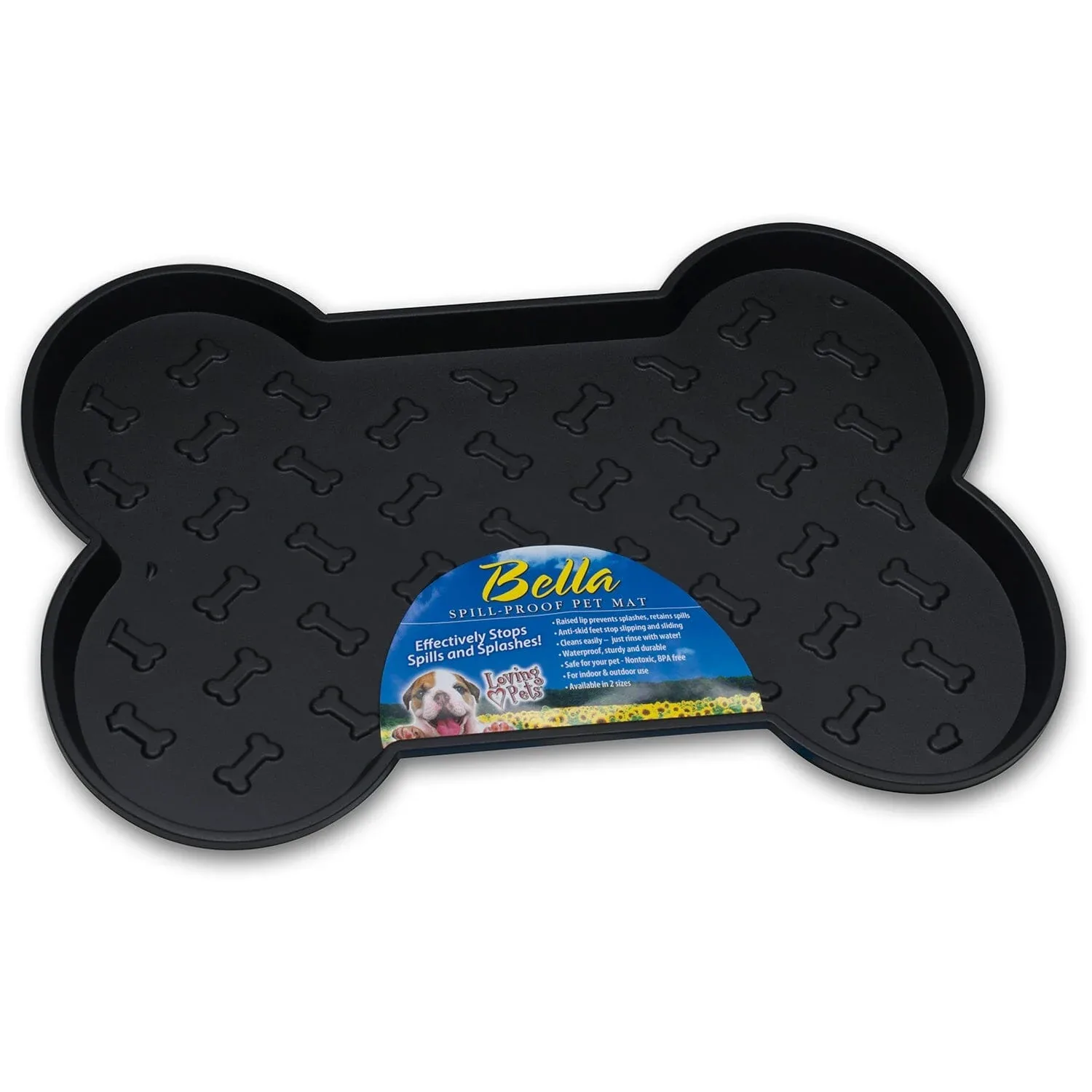 Loving Pets Bella Spill-Proof Rubber Cat and Dog Feeding Mat for Underneath Feeders - Image 2