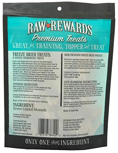 Northwest Naturals Freeze Dried Green Lipped Mussels Freeze-Dried Cat and Dog Treats - 2 oz Bag - Image 2