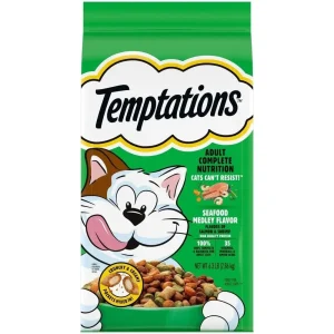 Whiskas Temptations Seafood Medley with Shrimp and Salmon Crunch and Creamy Adult Dry Cat Food