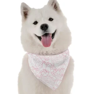 BanDoggie White Carnation Dog Bandana - Elegant Floral Design