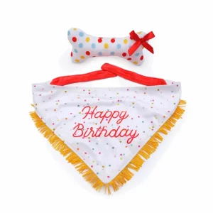 ZippyPaws Birthday Bandana and Bone, 2-Count