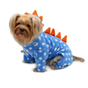 Polka Dots Dino Fleece Hooded Bodysuit