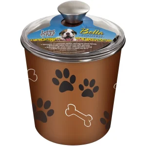 Loving Pets Bella Stainless Steel Cat and Dog Food Canister and Treat Container