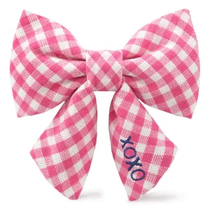 Hot Pink Gingham Lady Dog Bow
