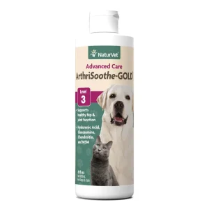 Naturvet ArthriSoothe GOLD Liquid Hip and Joint Cat and Dog Supplements - 8 oz Bottle