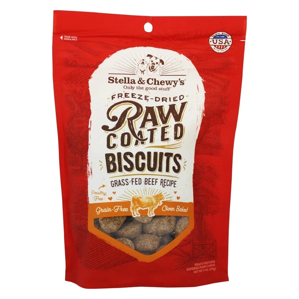 Stella & Chewy's Raw Coated Biscuits Beef Dog Biscuits - 9 Oz