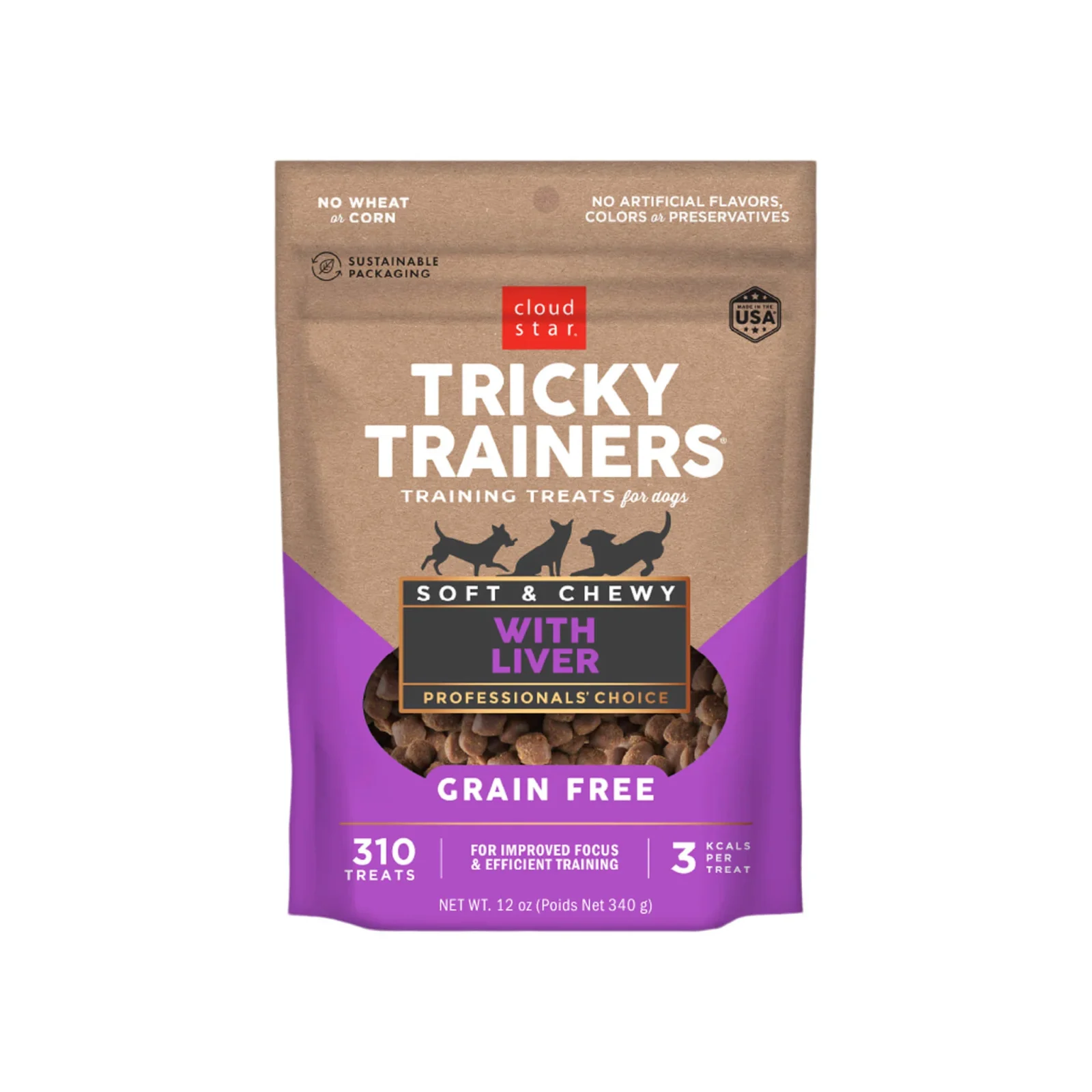 Cloud Star Tricky Trainers Grain Free Soft & Chewy Dog Treats
