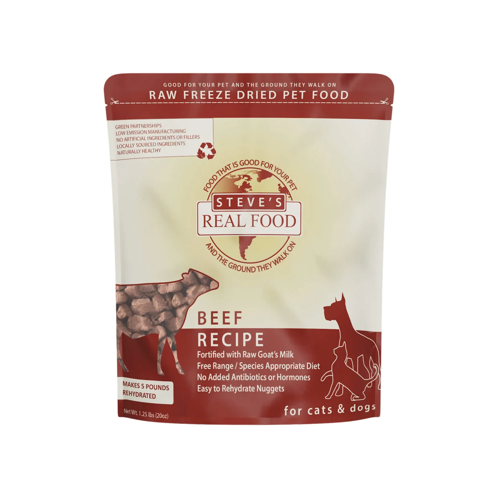 Steve's Real Food 1.25 lb Freeze Dried Nuggets for Dogs
