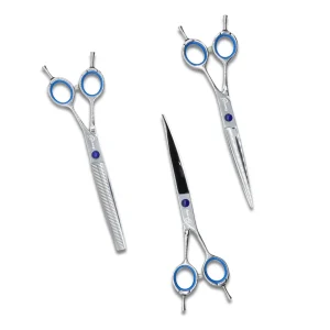Show Gear Shears Kit, 7 Inch Straight, 7 Inch Curved, 7 Inch Thinner