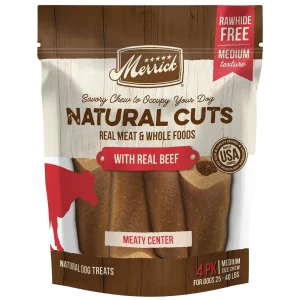 Merrick Treats Natural Cuts with Real Beef Medium Chew Naural Dog Chews - 10.5 oz (4 ct) Pouch
