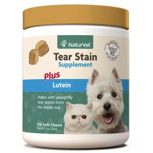 Naturvet Tear Stain Soft Chew Cat and Dog Tear Stain Remover - 120 ct Jar