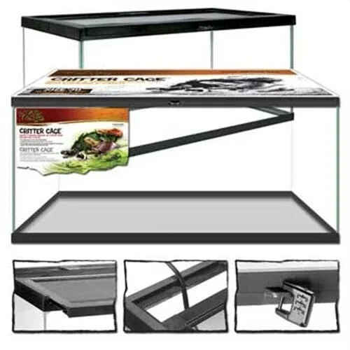 Zilla Critter Cage Breeder Glass Terrarium with Enclosures - Black - Image 2