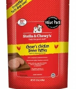 Stella & Chewy's Frozen Dog Food Dinner Patties Chicken - 12 lbs