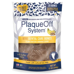 PlaqueOff MINI Dental Care Bones - Peanut Butter & Banana