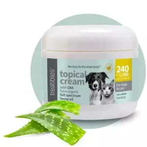 Treatibles Full Spectrum Hemp Oil Topical Cream Canine & Feline 240mg Dog and Cat Health Supplements - 4 oz Jar