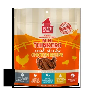 Plato Pet Treats Mini Thinkers Chicken Recipe Natural Dog Chews - 3 oz Bag