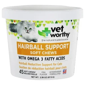 Vet Worthy First Aid Hairball Soft Chew Aid Cat Healthcare - 45 ct Cup