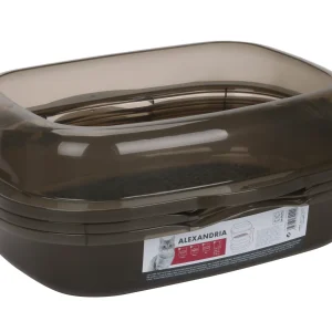 M Pets Alexandria 2 Layer Cat Litter Tray for Cats (Taupe Grey)