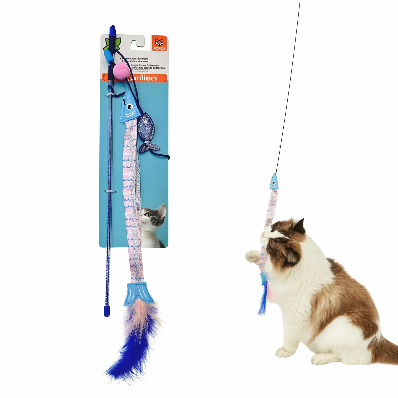 Fofos Sardine Wand Toy for Cats - Image 2