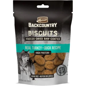 Merrick Treats Freeze-Dried Raw Coated Biscuits Turkey & Duck Recipe Dog Treats - 10 oz Bag