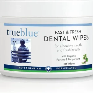 TrueBlue Cat and Dog Dental Wipes Peppermint/Parsley - 50 ct Jar