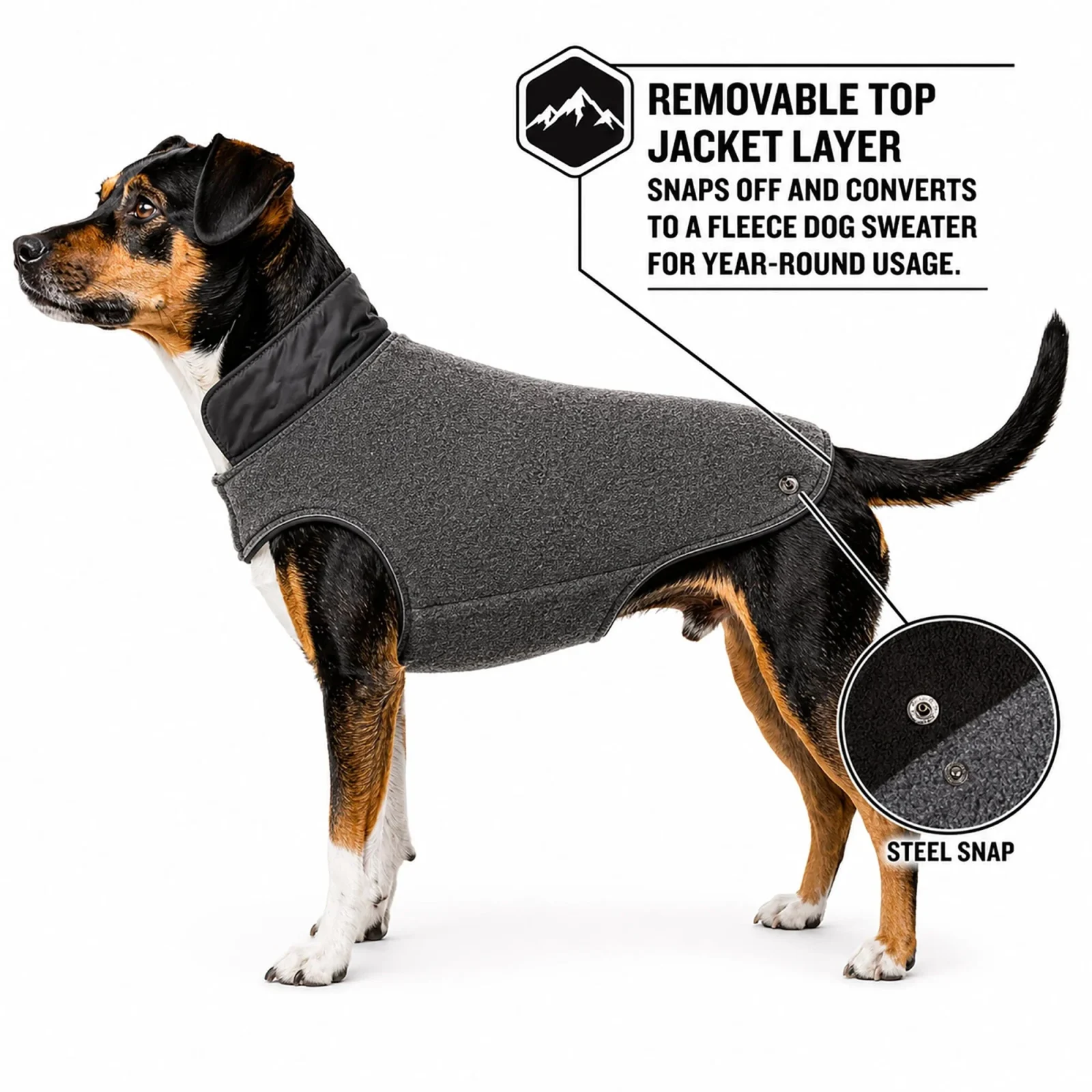 Touchdog ® Lightening-Shield 2-in-1 Dual-Removable-Layered Waterproof Dog Jacket - Image 2
