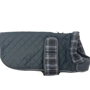 Go Walk Grey Quilted Classic Patterned Dog Coat