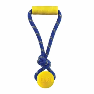 KONG Jaxx Brights Tug Ball - Durable Rope Dog Toy for Fetch & Tug