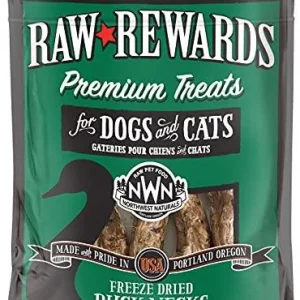 Northwest Naturals Freeze Dried Raw Duck Neck Freeze-Dried Cat and Dog Treats - 6 count Bag