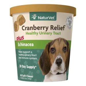 Naturvet Urinary Bladder Cranberry Relief Plus Echianecea Soft Chew Dog Chewy Supplements - 60 ct Jar