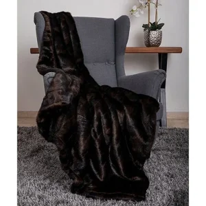 Faux Fur Dog Throw in Chocolate