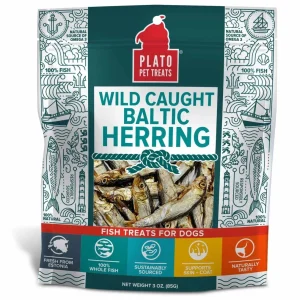 Plato Baltic Herring Freeze-Dried Dog Treats - Single Ingredient, Grain-Free (3 oz & 8.5 oz)