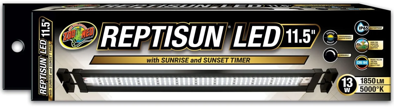 Zoo Med Laboratories ReptiSun LED with Sunrise and Sunset Timer Terrarium Light and Extendable Hood Fixture - Image 2