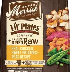 Merrick Lil' Plates Chicken & Sweet Potato w/Raw Bites Freeze-Dried Dog Food - 4 lb Bag