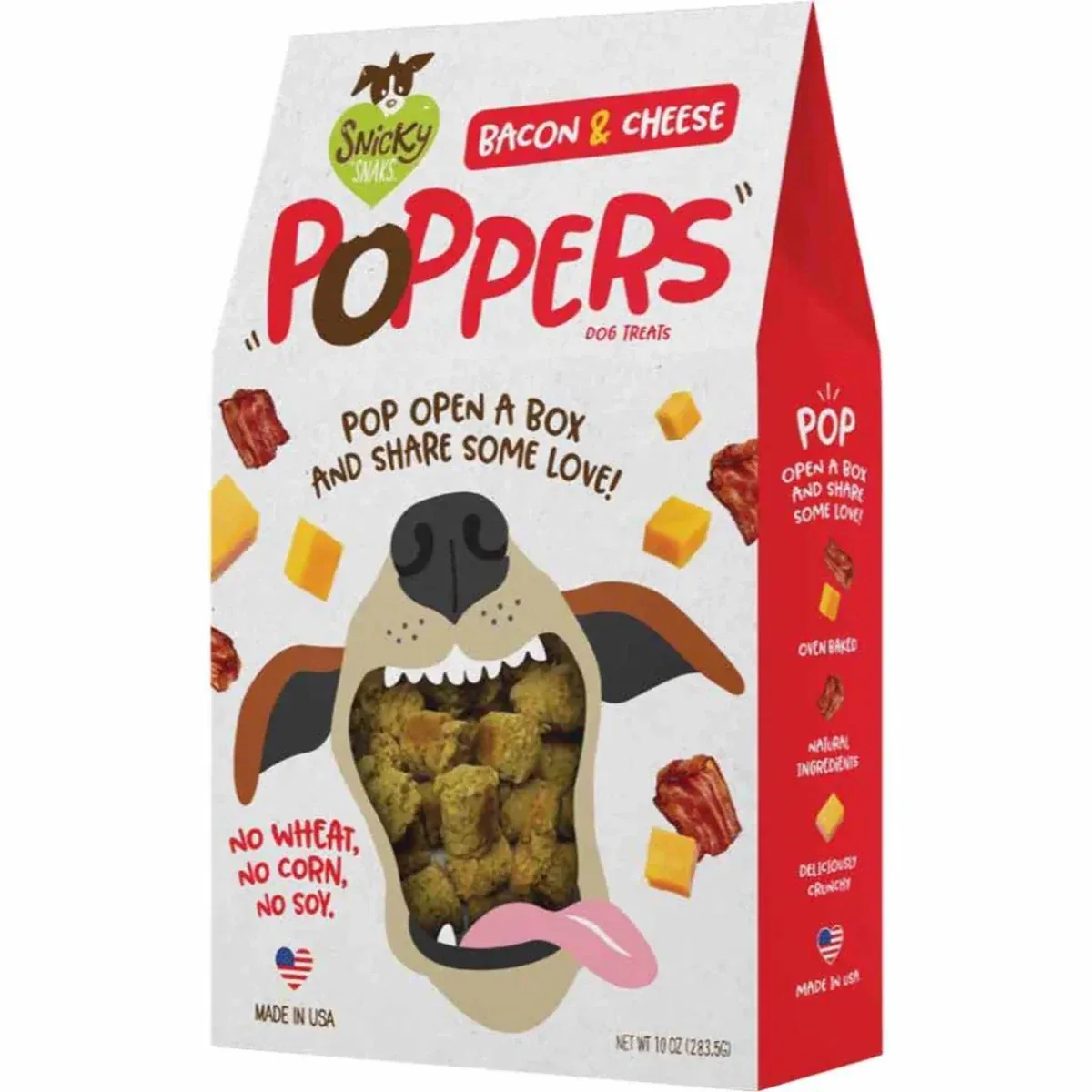 Snicky Snaks Bacon and Cheese Poppers Dog Treat 10 oz - Image 2
