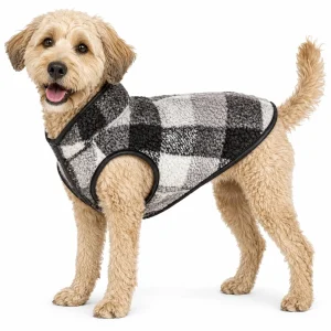 Pet Life ® 'Black Boxer' Classical Fashion Insulated Plaid Dog Coat
