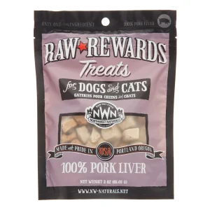 Northwest Naturals Freeze Dried Pork Liver Treat Freeze-Dried Cat and Dog Treats - 3 oz Bag