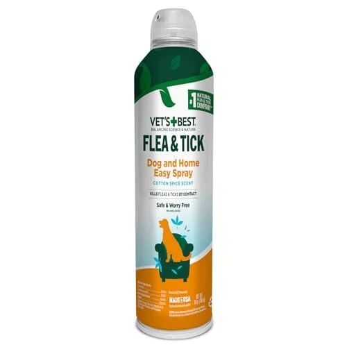 Vet's Best Natural Flea and Tick Cotton Spice Scent Plant-Based Home and Dog Spray