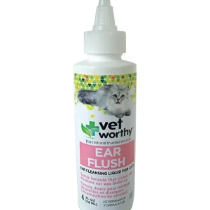 Vet Worthy Feline Ear Flush Cat and Dog Supplement - 4 oz Bottle