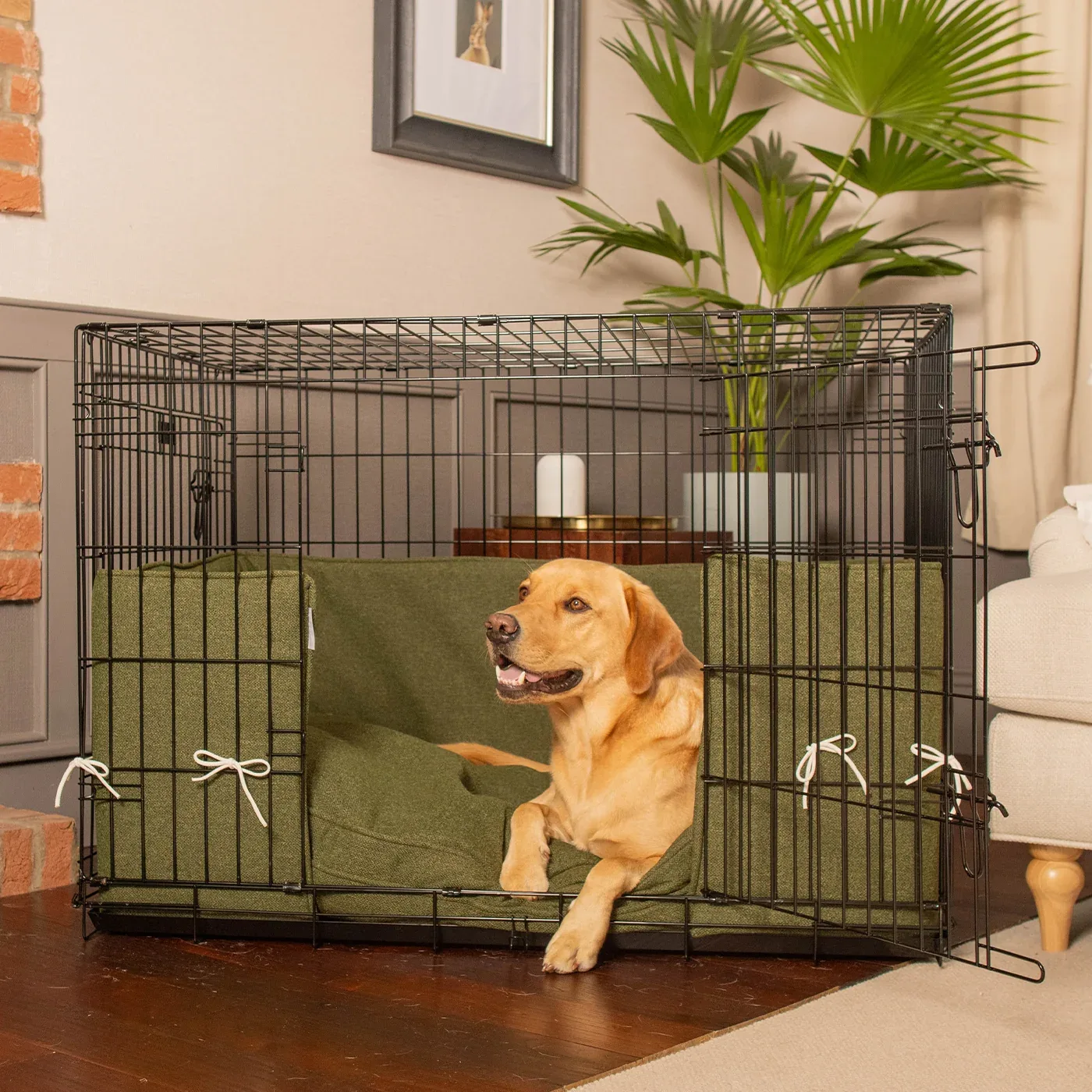 Dog Crate Bumper in Moss Orkney Tweed by Lords & Labradors