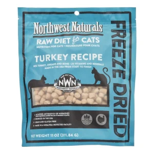 Northwest Naturals Freeze Dried Turkey Cat Recipe Freeze-Dried Cat Treats - 11 oz Bag
