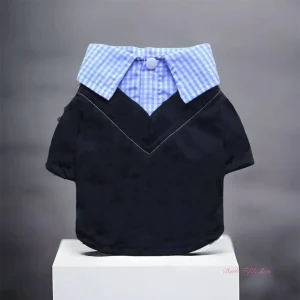 Dapper Boy Dog Collar Dog Shirt by Bark Fifth Avenue - Plaid Cotton/Polyester Dog Shirt