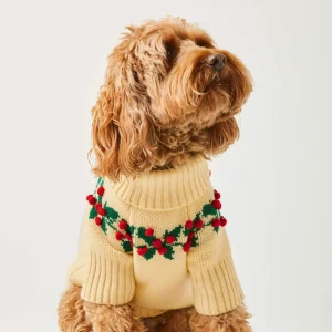Holly Bobble Dog Sweater