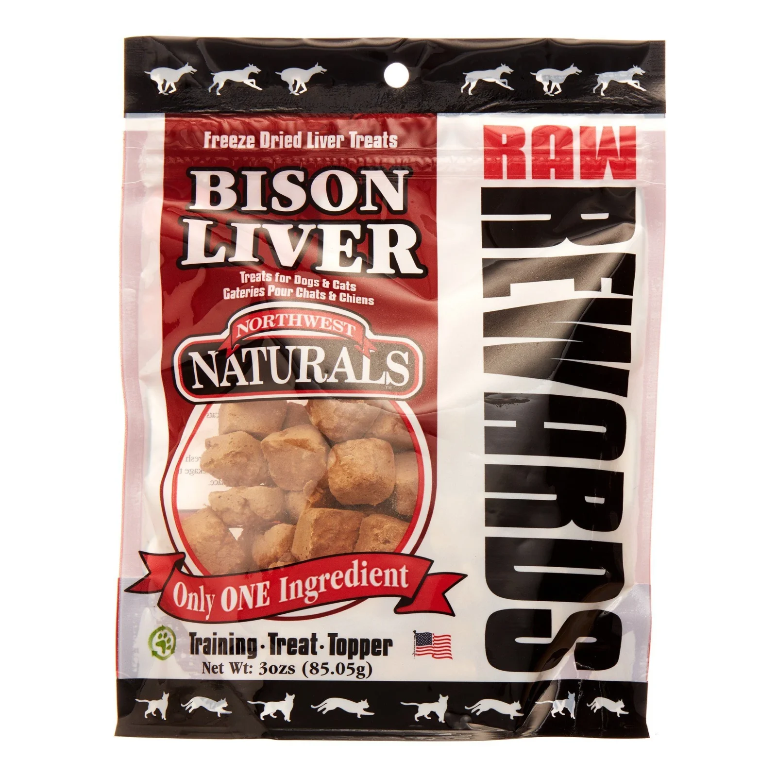Northwest Naturals Freeze Dried Bison Liver Treat Freeze-Dried Cat and Dog Treats - 3 oz Bag